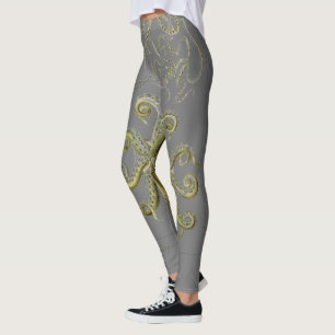 Krake, Tintenfisch-Illustration, Vintag Leggings