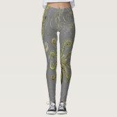 Krake, Tintenfisch-Illustration, Vintag Leggings (Vorderseite)