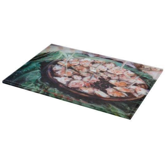 Krake zu dem Staub zu feira/galician Schneidebrett (Ecke)