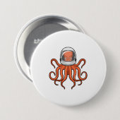 Kraken als Astronaut Button (Vorne & Hinten)
