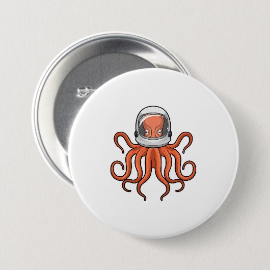 Kraken als Astronaut Button (Vorne & Hinten)