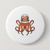 Kraken als Astronaut Button (Vorderseite)