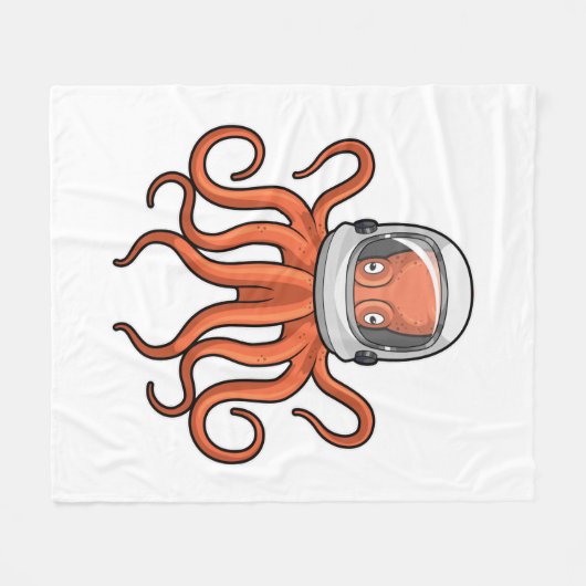 Kraken als Astronaut Fleecedecke (Vorderseite (Horizontal))