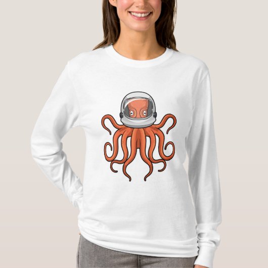 Kraken als Astronaut T-Shirt (Vorderseite)