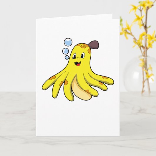 Kraken als Banane Karte (Gelbe Blume)