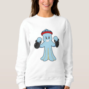 Kraken als Bodybuilder mit Dumbells Sweatshirt