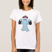 Kraken als Bodybuilder mit Dumbells T-Shirt (Vorderseite)