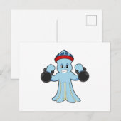 Kraken als Bodybuilder mit Hanteln Postkarte (Vorne/Hinten)