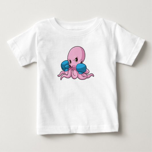 Kraken als Boxer mit Boxhandschuhen Baby T-shirt (Vorderseite)