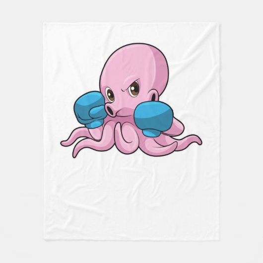 Kraken als Boxer mit Boxhandschuhen Fleecedecke (Vorderseite)