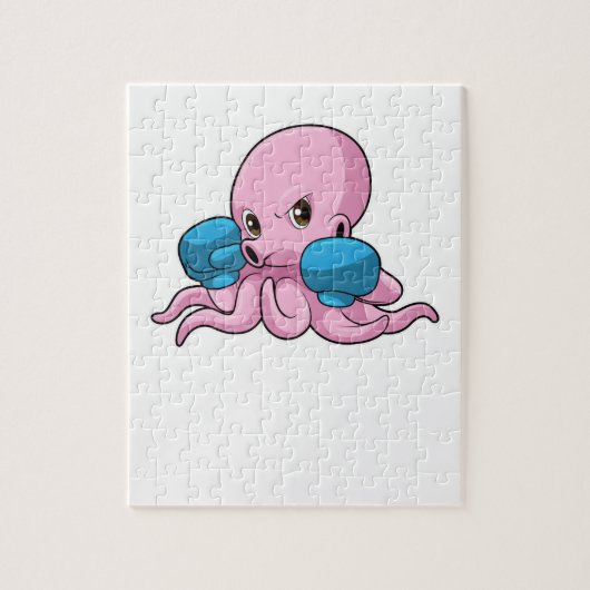 Kraken als Boxer mit Boxhandschuhen Puzzle (Vertikal)