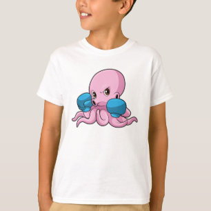 Kraken als Boxer mit Boxhandschuhen T-Shirt