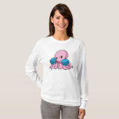 Kraken als Boxer mit Boxhandschuhen T-Shirt (Vorne ganz)