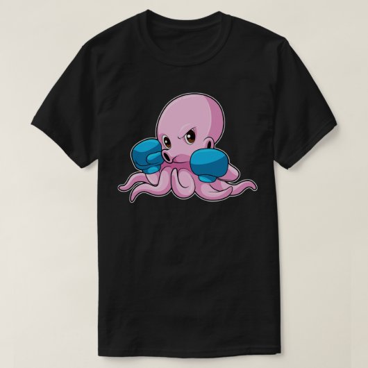 Kraken als Boxer mit Boxhandschuhen T-Shirt (Design vorne)