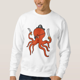Kraken als Piraten mit Schwert und Messer Sweatshirt