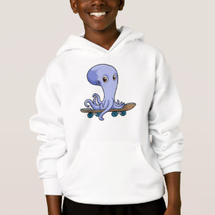 Kraken als Skater mit Skateboard Hoodie