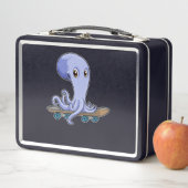 Kraken als Skater mit Skateboard Metall Brotdose (Beispiel)