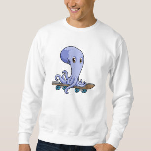 Kraken als Skater mit Skateboard Sweatshirt