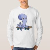 Kraken als Skater mit Skateboard T-Shirt (Vorderseite)