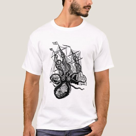 Kraken Angriff! Riesiger Krakenangriff T-Shirt (Vorderseite)