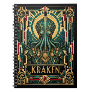 Kraken, Art Deco Mythisch Notizblock