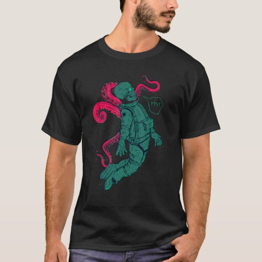 Kraken Astronauten Weltraum Kratopus Tentacle auf T-Shirt (Vorderseite)
