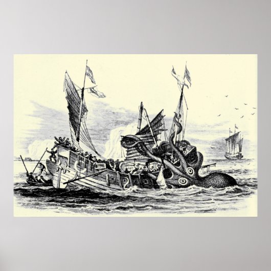 Kraken Attack! Drucken Poster (Vorne)