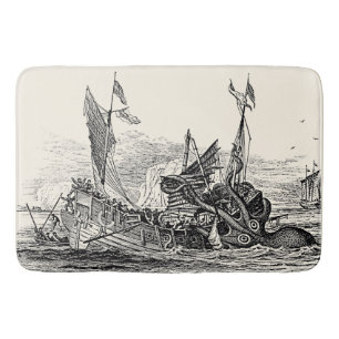 Kraken Attacken Schiff Vintager Kosmetischer Steam Badematte