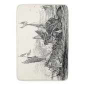 Kraken Attacken Schiff Vintager Kosmetischer Steam Badematte (Vorderseite Vertikal)