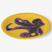 Kraken auf Luftballon Pappteller (Schrägansicht)