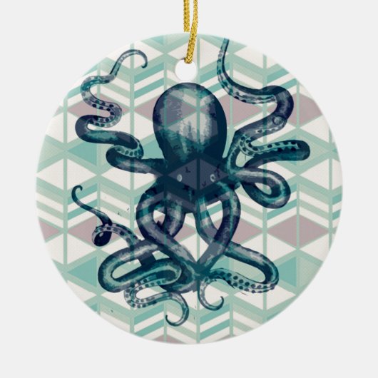 kraken aztekische Vintage Keramikornament (Vorne)