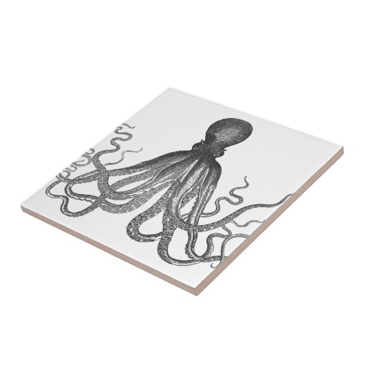 Kraken - Black Giant Octopus / Cthulu Fliese (Seite)