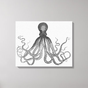 Kraken - Black Giant Octopus / Cthulu Leinwanddruck
