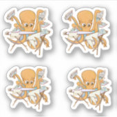 Kraken bügeln, überwältigt von der Arbeit. Aufkleber (Vorderseite)