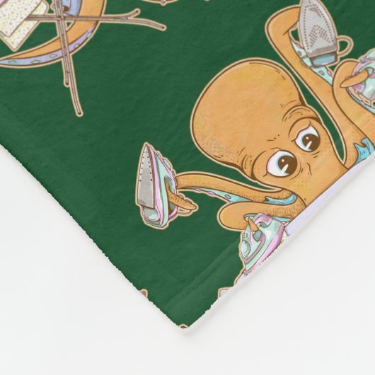 Kraken bügeln, überwältigt von der Arbeit. Fleecedecke (Ecke)