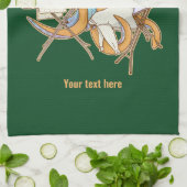 Kraken bügeln, überwältigt von der Arbeit. Geschirrtuch (Gefaltet)