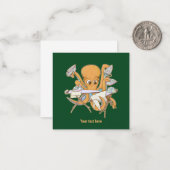 Kraken bügeln, überwältigt von der Arbeit. Mitteilungskarte (Vorderseite/Rückseite Beispiel)