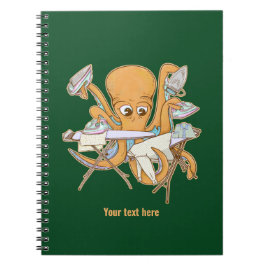 Kraken bügeln, überwältigt von der Arbeit. Notizblock