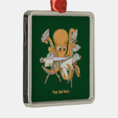 Kraken bügeln, überwältigt von der Arbeit. Ornament Aus Metall (Rechts)