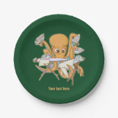 Kraken bügeln, überwältigt von der Arbeit. Pappteller (Vorderseite)