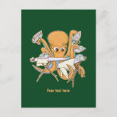 Kraken bügeln, überwältigt von der Arbeit. Postkarte (Vorderseite)