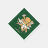 Kraken bügeln, überwältigt von der Arbeit. Serviette (Ecke)