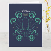Kraken Cephalopod Tentacles Karte (Gelbe Blume)