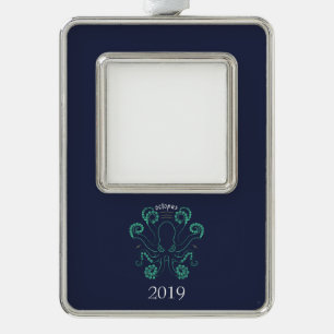 Kraken Cephalopod Tentacles Rahmen-Ornament Silber