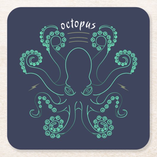 Kraken Cephalopod Tentacles Rechteckiger Pappuntersetzer (Vorderseite)