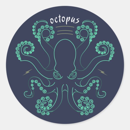 Kraken Cephalopod Tentacles Runder Aufkleber (Vorderseite)