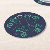 Kraken Cephalopod Tentacles Runder Pappuntersetzer (Angewinkelt)