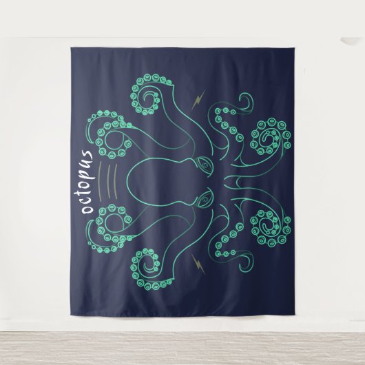 Kraken Cephalopod Tentacles Wandteppich (Vorderseite)