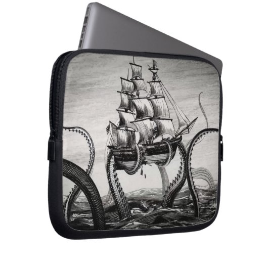 Kraken, das einen Piraten/ein Segelschiff 10" Laptopschutzhülle (Vorne Rechts)