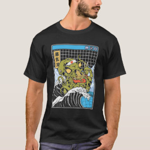 Kraken Eating Ramen Kanagawa Wave Octopus Anime Va T-Shirt